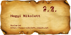 Hegyi Nikolett névjegykártya